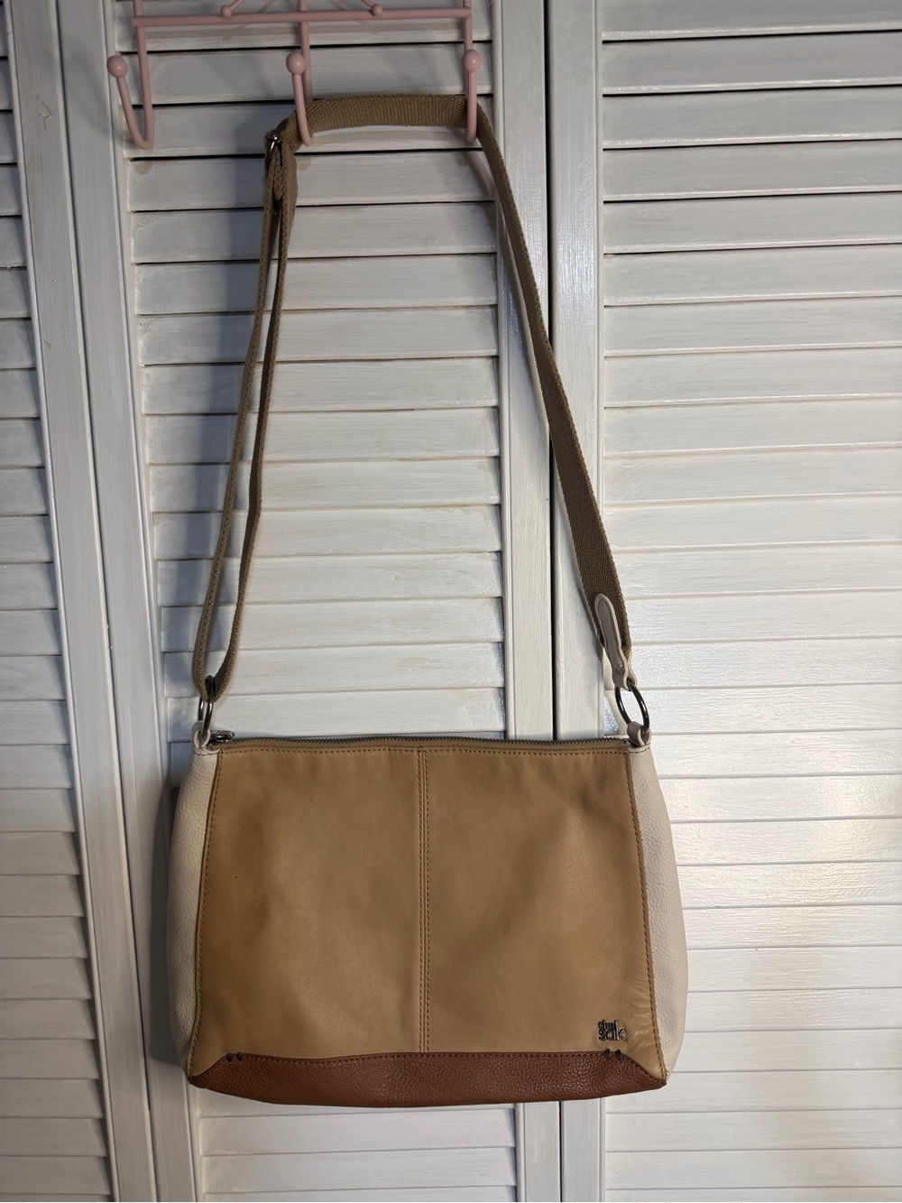 The Sak Beige, Tan and Cream Crossbody Shoulder Bag